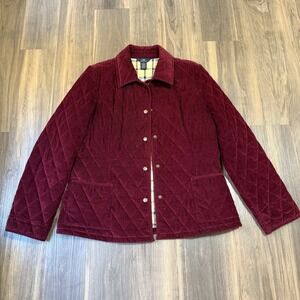 Brooks Brothers 346 Burgundy Corduroy Barn Chore Coat Riding Women 12 Equestrian
